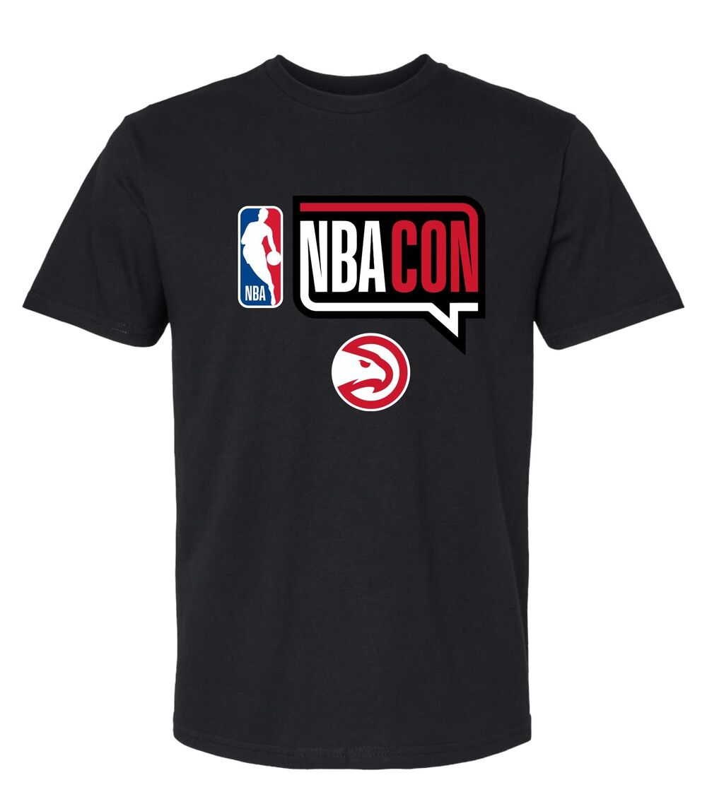 NWT NBACon Men's Black Atlanta Hawks Team Logo Shirt Sleeve T-Shirt - Size S